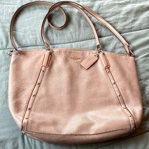 Used Coach Champagne Caviar Leather Purse